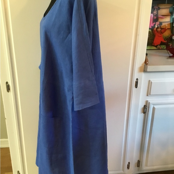 NWOT Flax Blue linen dress L - Picture 5 of 7